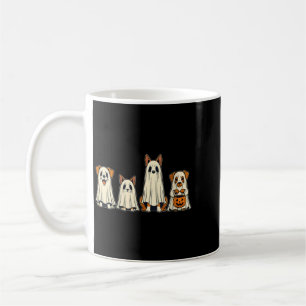 Womens Dog Ghost Halloween V-Neck Coffee Mug