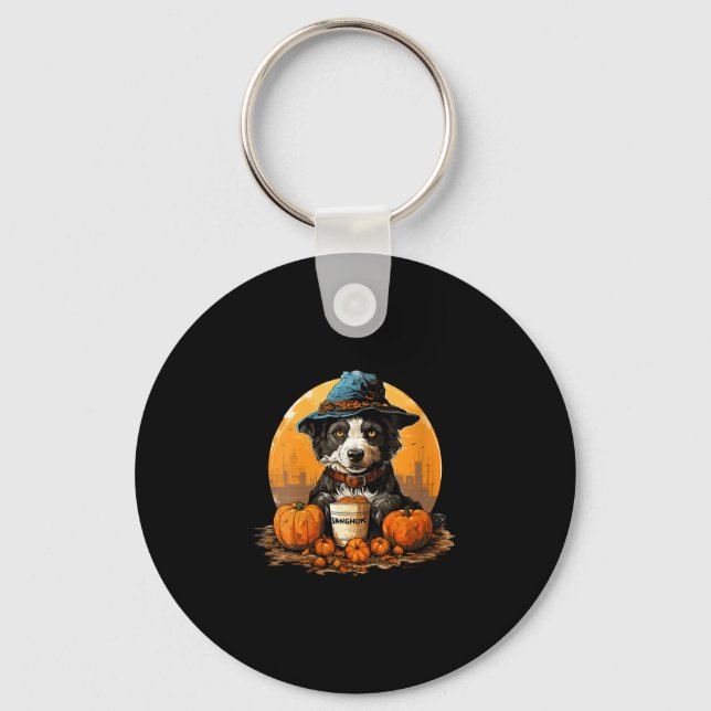 Women's dog halloween  key ring (Front)