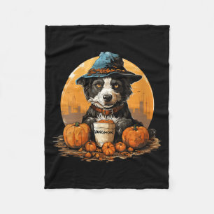 Womens Dog Halloween V-Neck Fleece Blanket