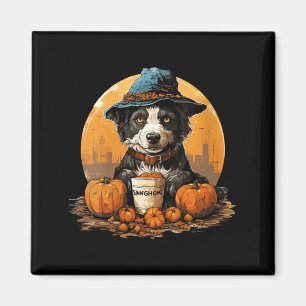 Womens Dog Halloween V-Neck Magnet
