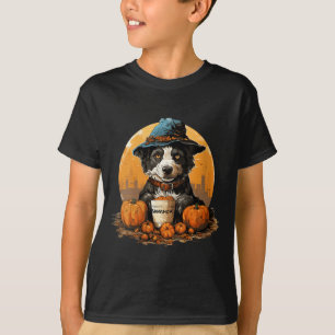 Womens Dog Halloween V-Neck T-Shirt