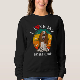 Womens Dog  I Love My Basset Hound Dogs Canine  Ap Sweatshirt