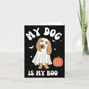 Womens Dog Is Boo For Halloween Vibes Black And Card