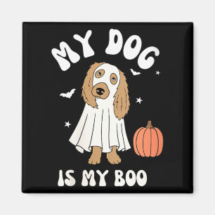 Womens Dog Is Boo For Halloween Vibes Black And Magnet
