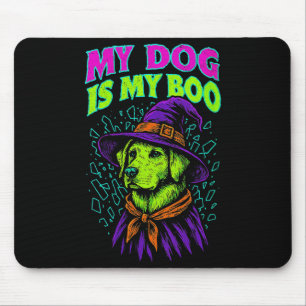 Womens Dog Is Boo Witch - Dog Witch Halloween Mouse Mat