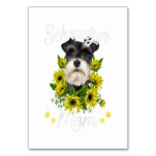 Womens Dog Mom Mors Day Gift Sunflower Schnauzer Table Number