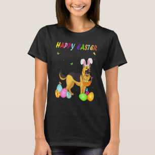 Womens Dog Mum Cute Bunny German Shepherd Eggs Eas T-Shirt