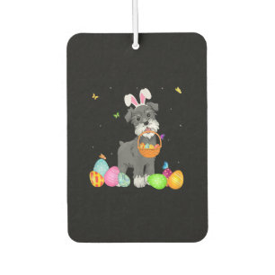 Womens Dog Mum Gift Cute Bunny Schnauzer Eggs East Car Air Freshener