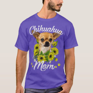 Womens Dog Mum Mothers Day Gifts Sunflower Chihuah T-Shirt