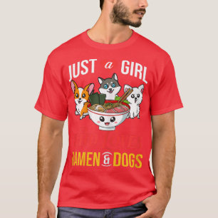 Womens Dog Ramen Bowl Chicken Noodle Soup Japanese T-Shirt