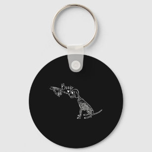Womens Dog Skeleton Boop V-Neck Key Ring