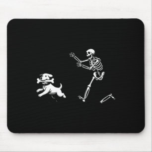 Womens Dog Skeleton Halloween V-Neck Mouse Mat
