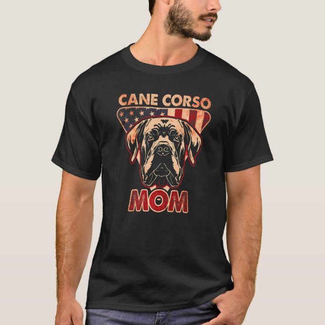 Womens Dog  USA Flag Cane Corso Mom  3 T-Shirt (Front)