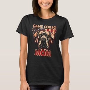 Womens Dog USA Flag Cane Corso Mom 3 T-Shirt