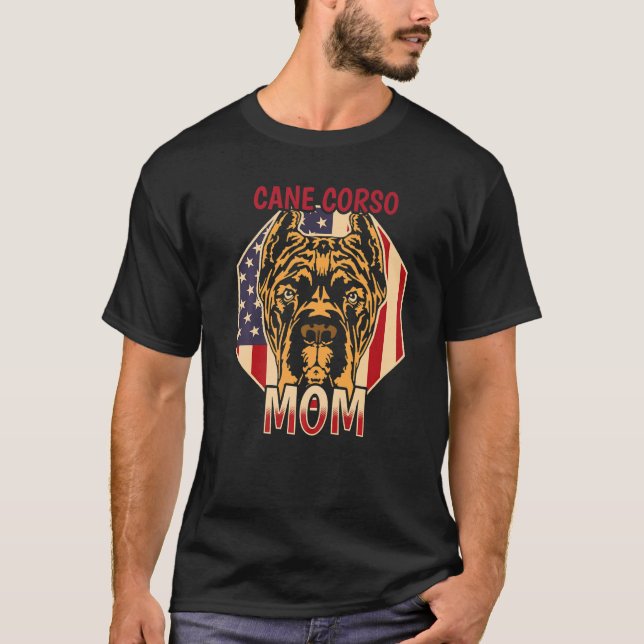 Womens Dog  USA Flag Cane Corso Mom  4 T-Shirt (Front)