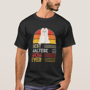 Womens Dog Vintage Best Maltese Mom Ever Mothers D T-Shirt