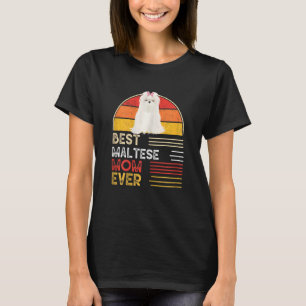 Womens Dog Vintage Best Maltese Mum Ever Mothers D T-Shirt