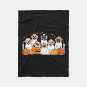 Womens Dogs Ghosts Cute Dogs Dressed As Ghost Fleece Blanket