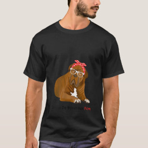 Womens Dogue de Bordeaux Mum Bandanna Womens V-Nec T-Shirt