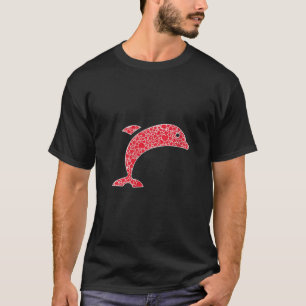 Womens Dolphin Hearts Valentine's Day Beluga Fish T-Shirt