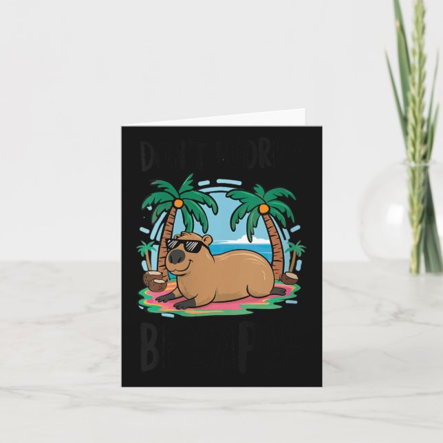 Womens Don't Worry Be Capy Shirt Kids Men Women Ca Card (Front)