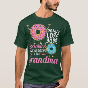 Womens Donut Sprinkles Grandma Baby Reveal Gender T-Shirt