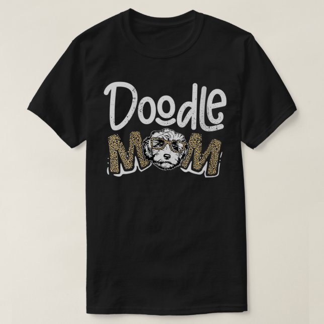 Womens Doodle Mum Leopard Goldendoodle Mother's Da T-Shirt (Design Front)