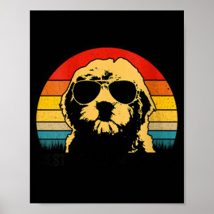 Women's doodle mum retro goldendoodle mum mothers  poster