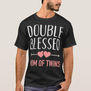Womens Double blessed Mum of Twins VNeck T-Shirt