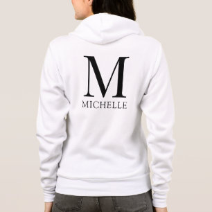 Womens Double Sided Design Print Name Monogram Hoodie
