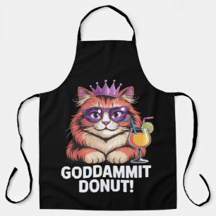 Women's Doughnut Princess Cat Meme Apron