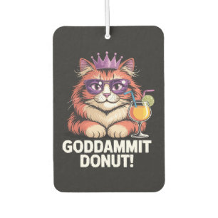 Women's Doughnut Princess Cat Meme Car Air Freshener