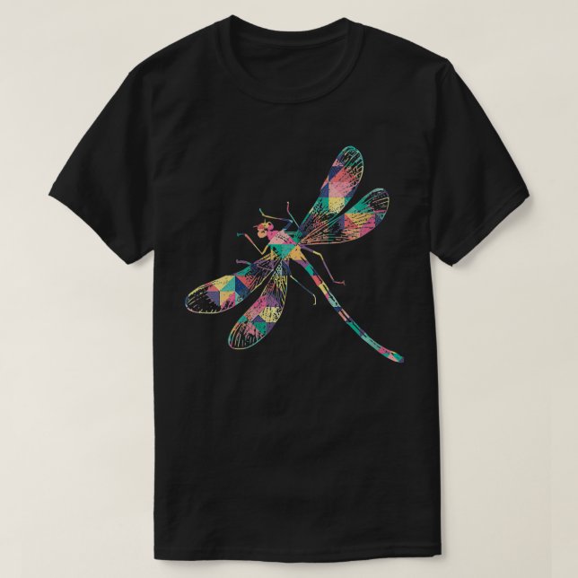 Womens Dragonfly Abstract Colour Summer Swarm Nymp T-Shirt (Design Front)