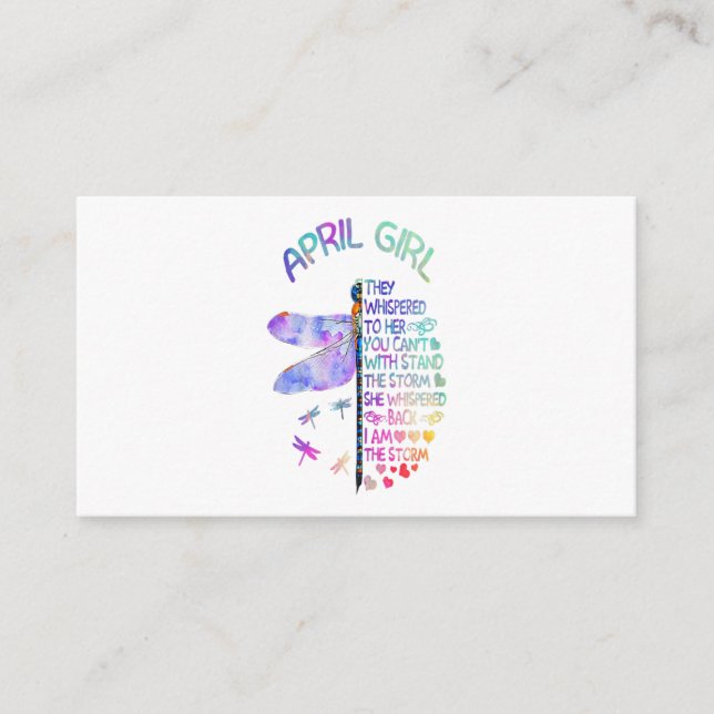 Womens Dragonfly April Girl Whispered To Her Enclosure Card (Front)