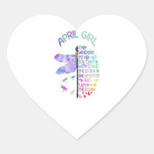 Womens Dragonfly April Girl Whispered To Her Heart Sticker
