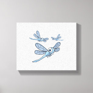 Womens Dragonfly Colourful Graphic Canvas Print