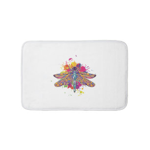 Womens Dragonfly Colourful Graphic Insect Bath Mat
