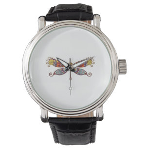 Womens Dragonfly Colourful Graphic Watch