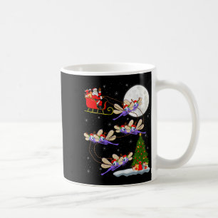 Womens Dragonfly Santa Sleigh Flying Funny Magical Coffee Mug