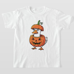 Women's Duck  Pumpkin Halloween Tee Shirts.