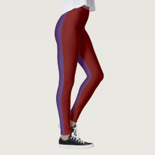 Women's Duo Tone Purple and Dark red Leggings