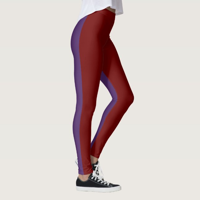 Women's Duo Tone Purple and Dark red Leggings (Right)
