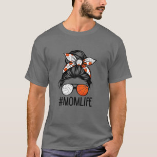 Womens Dy Mum Life Volleyball Basketball Mothers D T-Shirt