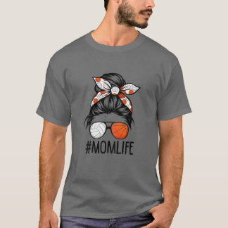 Womens Dy Mum Life Volleyball Basketball Mothers D T-Shirt