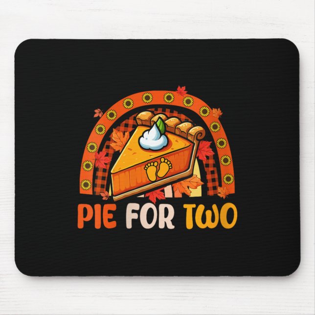 Womens E Funny Joke For Two Thanksgiving Pregnancy Mouse Mat (Front)