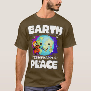Womens Earth Is My Happy Place VNeck T-Shirt