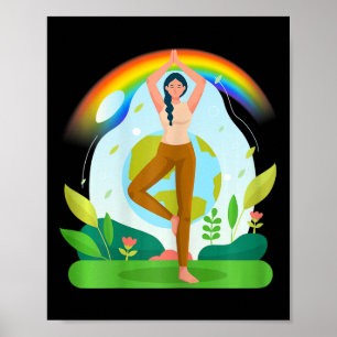 Womens Earth Yellow Yoga Poster