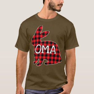 Womens Easter Day Costume Red Plaid Bunny Graphic  T-Shirt