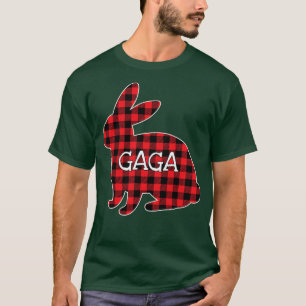 Womens Easter Day Costume Red Plaid Bunny Graphic T-Shirt