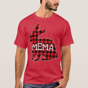 Womens Easter Day Costume Red Plaid Bunny Graphic T-Shirt